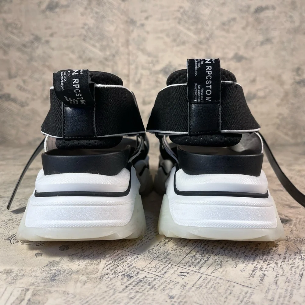 Paolo Conte x RIHON RPCSTOM Chunky Platform Sandals White Black Designer Collab